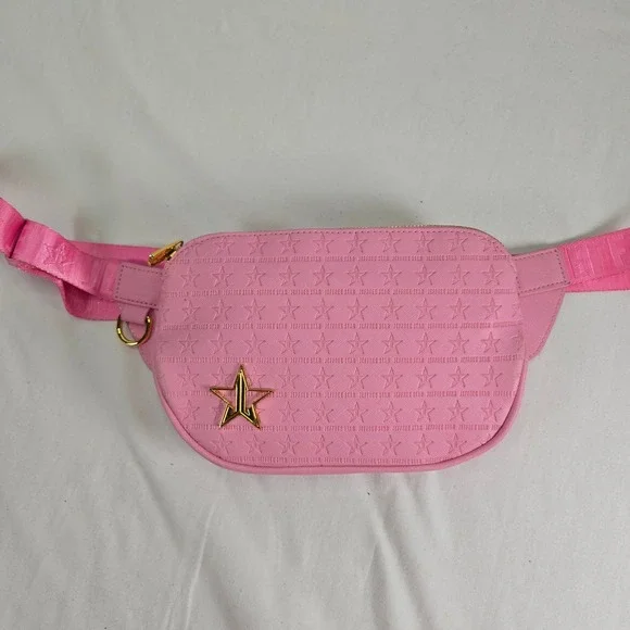 Jeffree Star Pink Star Fanny Pack Belt Bag Purse Gold Accents Cute‎ Kawaii - Picture 12 of 13